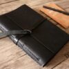 Monogrammed Leather Unique Wedding Guest Book - Image 3