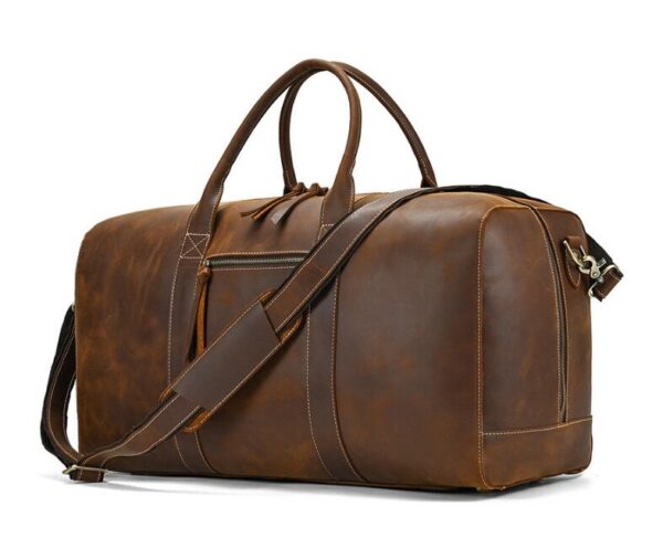 Brown Leather Duffle Bag For Men