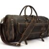 BROWN LEATHER WEEKENDER TRAVEL LUGGAGE BAG