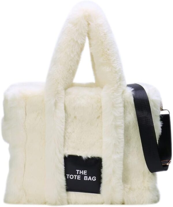 Fluffy Tote Bag for Women Plush Shoulder