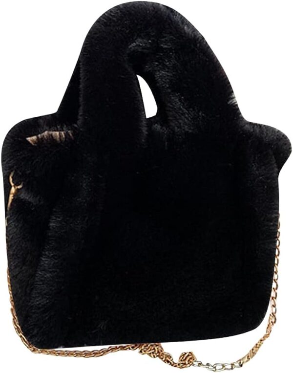 Faux Fox Fur Purse Fuzzy Handbags for Women