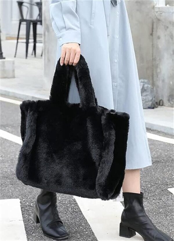 Women Shoulder Bag Hobo Bag Fashion Tote Handbag Fluffy - Image 2