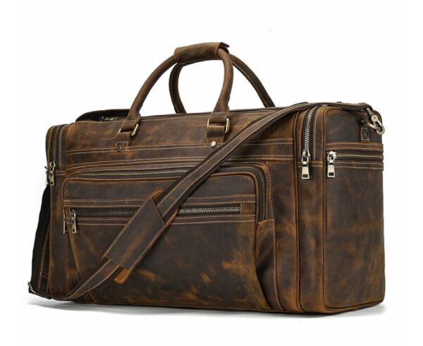 Outdoor Leather Men Duffle Bag