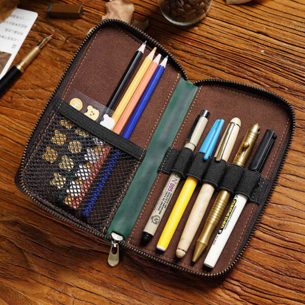 Sketcher Leather Pencil Case Pen Bag Box - Image 2