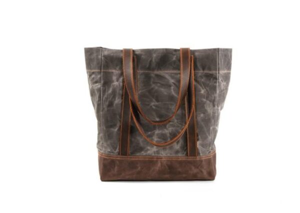 Canvas Leather Handbags Leather Tote Bags - Image 2