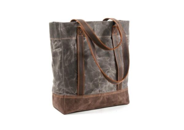 Canvas Leather Handbags Leather Tote Bags - Image 3