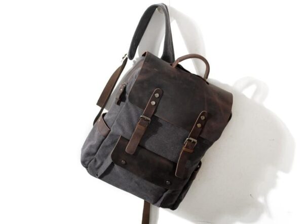 Canvas Laptop Backpack Bag Travel Rucksacks - Image 2