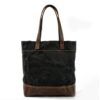 Canvas Leather Handbags Leather Tote Bags - Image 5