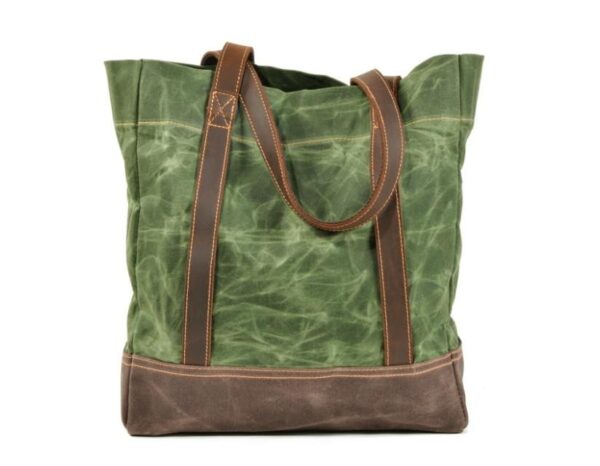 Canvas Leather Handbags Leather Tote Bags - Image 4