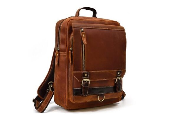 Leather Full Grain Leather Backpack Purse Rucksack