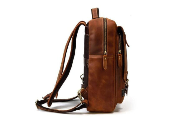 LEATHER FULL GRAIN LEATHER BACKPACK PURSE RUCKSACK - Image 4