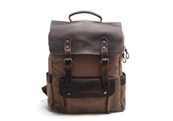 Canvas Laptop Backpack Bag Travel Rucksacks - Image 4