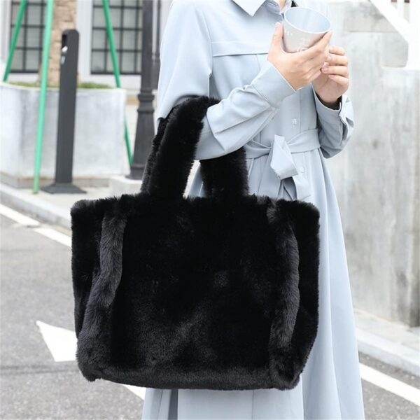 Women Shoulder Bag Hobo Bag Fashion Tote Handbag Fluffy - Image 3