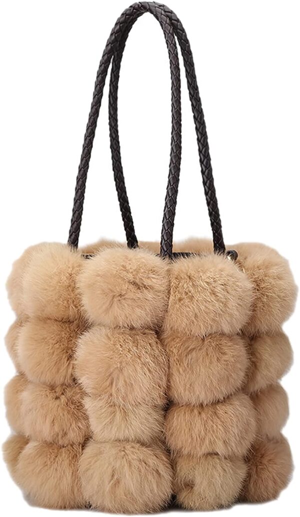 Fluffy Tote Bag for Women Plush Shoulder