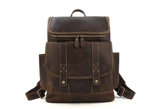 Baffalo Brown Leather Work Backpack Purse Rucksack