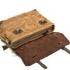 Vintage Leather Canvas Messenger Crossbody Bag - Image 2