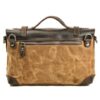 Vintage Leather Canvas Messenger Crossbody Bag - Image 3