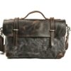 Vintage Leather Canvas Messenger Crossbody Bag - Image 4