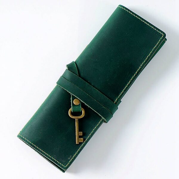 School Leather Pencil Case Pen Roll - Image 6