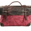 Vintage Leather Canvas Messenger Crossbody Bag - Image 6