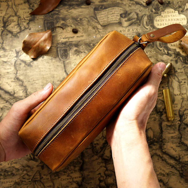 Practical Leather Pencil Case Pen Bag Box - Image 3