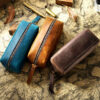 Practical Leather Pencil Case Pen Bag Box - Image 2