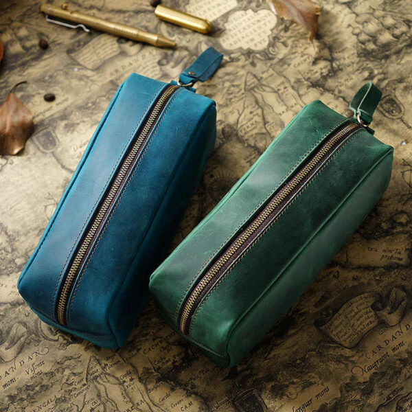 Practical Leather Pencil Case Pen Bag Box - Image 4