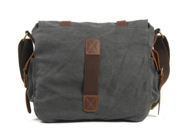 Mens Canvas Messenger Bag Grey, Green, Black - Image 4