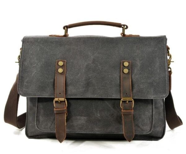 Retro Canvas Leather Messenger Shoulder Bag - Image 4