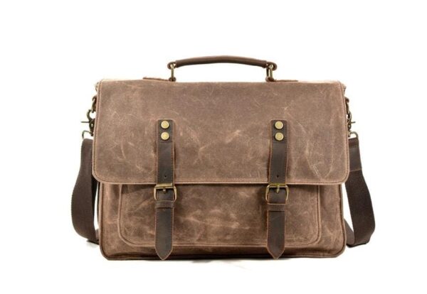 Retro Canvas Leather Messenger Shoulder Bag - Image 5