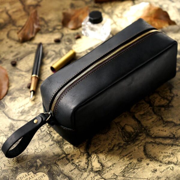 Practical Leather Pencil Case Pen Bag Box - Image 6