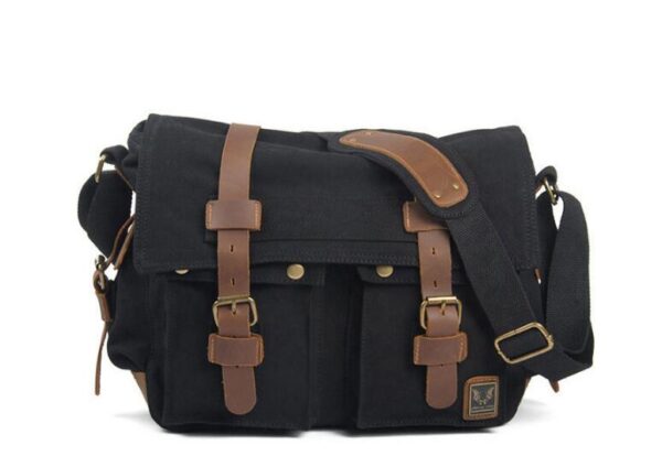 Mens Canvas Messenger Bag Grey, Green, Black