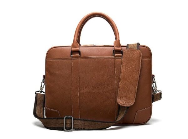 Brown Leather Messenger Bag for Women's Business Satchel