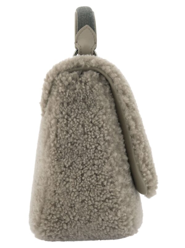 Fur Bag With Shoulder Strap In Ice - Image 2