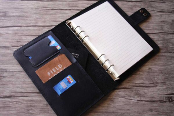 Refillable Black Leather Journal