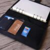 Refillable Black Leather 6 Ring Binders Folder - Image 3