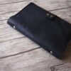 Refillable Black Leather 6 Ring Binders Folder