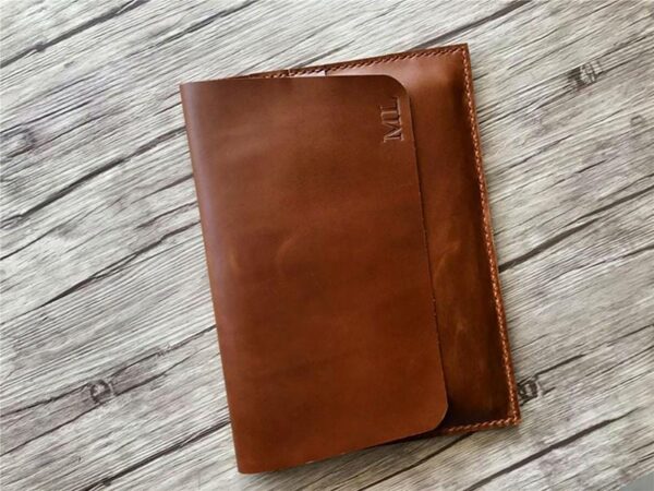 Customized Rustic Brown Leather iPad Pro 10.5 Cover Sleeve - Image 3