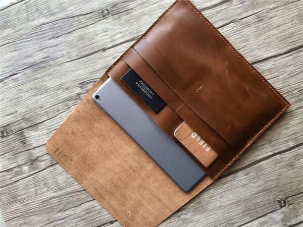 Customized Rustic Brown Leather iPad Pro 10.5 Cover Sleeve - Image 6