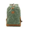 Canvas Leather Rucksack Bag Grey, Green