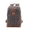 Canvas Leather Rucksack Bag Grey, Green - Image 3