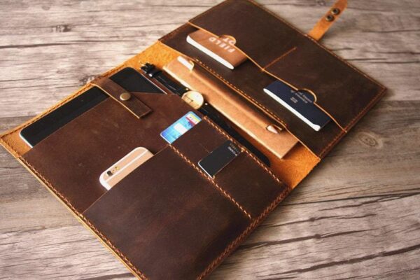 Brown Leather Surface Go Case Sleeve