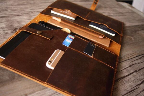 Brown Leather Portfolio Case - Image 3