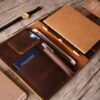 Personalized Brown Leather Notebook Portfolio - Image 3
