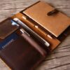 Personalized Brown Leather Notebook Portfolio