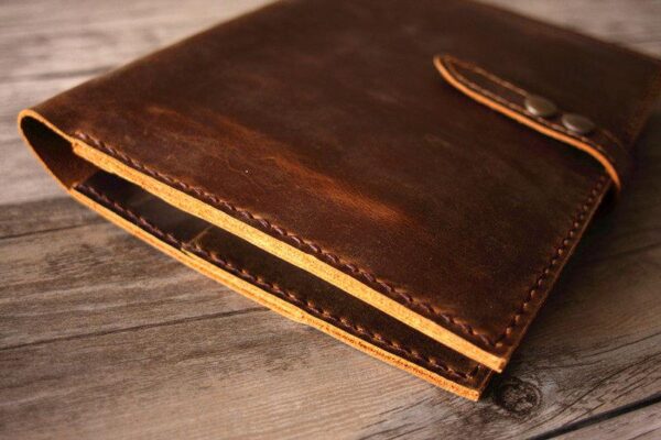 Personalized Brown Leather Notebook Portfolio - Image 5