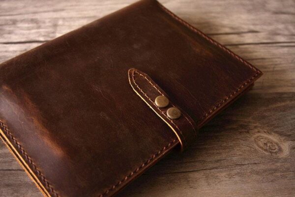 Rustic Engraved Designer Leather Portfolio Holder - Image 6