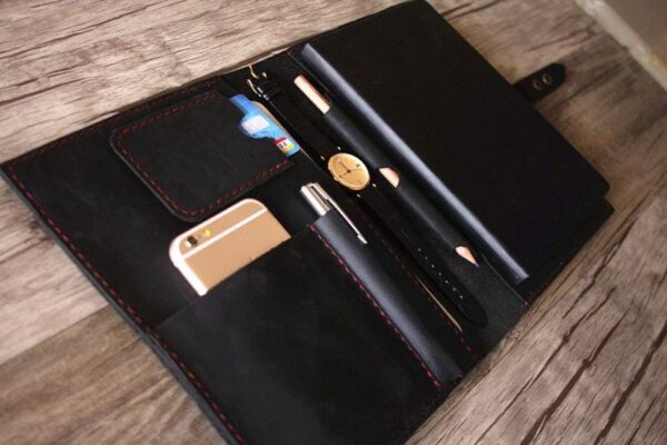 Black Leather Portfolio Legal Holder