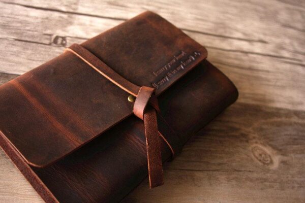 Dark Brown Blank Leather Notebook