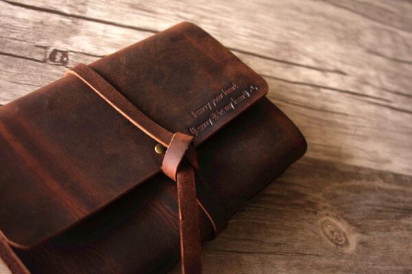 Dark Brown Blank Leather Notebook - Image 2